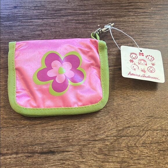 Hanna Andersson Pink and Green Kids Wallet - Picture 1 of 3